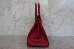 HERMES／エルメス バーキン30 ヴォーエプソン ルージュグレナ A刻印 ハンドバッグ 700100036