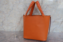 将图片加载到图库查看器，HERMES PICOTIN LOCK MM Tressage Epsom leather Apricot/Rose azalee/Gold D刻印 Hand bag 600090012
