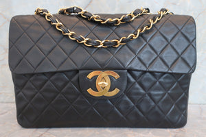 CHANEL/香奈儿 大号CF 单盖 链条包 羊皮 Black/Gold hadware(黑色/金色金属) 肩背包 700060178