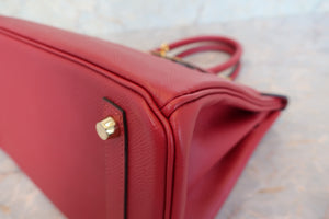 HERMES／エルメス バーキン30 ヴォーエプソン ルージュグレナ A刻印 ハンドバッグ 700100036