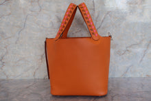 将图片加载到图库查看器，HERMES PICOTIN LOCK MM Tressage Epsom leather Apricot/Rose azalee/Gold D刻印 Hand bag 600090012
