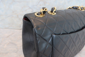 CHANEL/香奈儿 大号CF 单盖 链条包 羊皮 Black/Gold hadware(黑色/金色金属) 肩背包 700060178