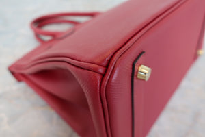 HERMES／エルメス バーキン30 ヴォーエプソン ルージュグレナ A刻印 ハンドバッグ 700100036