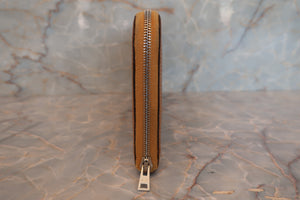 HERMES  Azapp Long Silkin Epsom leather/Silk Gold □O刻印 Wallet 700070222