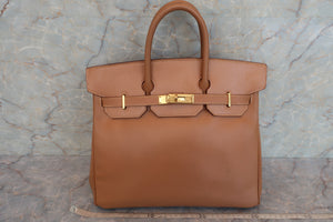 HERMES HAUT A COURROIRE 32 Graine Couchevel leather Natural 〇Z刻印 Hand bag 600070138