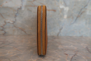 HERMES  Azapp Long Silkin Epsom leather/Silk Gold □O刻印 Wallet 700070222