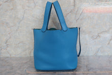 将图片加载到图库查看器，HERMES PICOTIN LOCK MM Clemence leather Blue zanzibar A刻印 Hand bag 600090017
