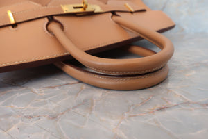 HERMES HAUT A COURROIRE 32 Graine Couchevel leather Natural 〇Z刻印 Hand bag 600070138