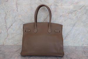 HERMES／エルメス バーキン30 トゴ エトゥープ R刻印 ハンドバッグ 700100005