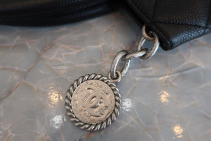 CHANEL Medallion Tote Caviar skin Black/Silver hadware Tote bag 600060061