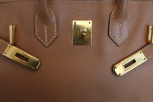 HERMES HAUT A COURROIRE 32 Graine Couchevel leather Natural 〇Z刻印 Hand bag 600070138