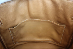 HERMES HAUT A COURROIRE 32 Graine Couchevel leather Natural 〇Z刻印 Hand bag 600070138