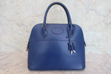 將圖片載入圖庫檢視器 HERMES／エルメス ボリード31 ボックスカーフ ブルー □J刻印 ハンドバッグ 800010167
