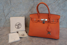 画像をギャラリービューアに読み込む, HERMES／エルメス バーキン30 トゴ オレンジ □L刻印 ハンドバッグ 700080142
