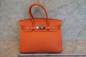 HERMES／エルメス バーキン30 トゴ オレンジ □L刻印 ハンドバッグ 700080142