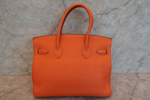 HERMES／エルメス バーキン30 トゴ オレンジ □L刻印 ハンドバッグ 700080142