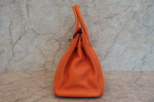 HERMES／エルメス バーキン30 トゴ オレンジ □L刻印 ハンドバッグ 700080142