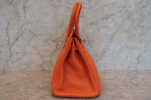 HERMES／エルメス バーキン30 トゴ オレンジ □L刻印 ハンドバッグ 700080142