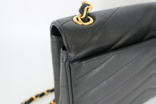 画像をギャラリービューアに読み込む, CHANEL/シャネル Vステッチチェーンショルダーバッグ キャビアスキン ブラック/ゴールド金具 ショルダーバッグ 800100154
