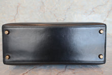 将图片加载到图库查看器，HERMES KELLY 28 Box carf leather Black 〇P刻印 Hand bag 600070174
