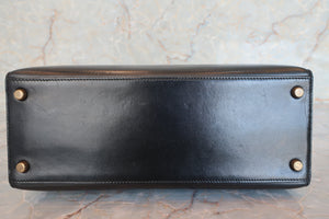 HERMES KELLY 28 Box carf leather Black 〇P刻印 Hand bag 600070174