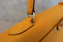 将图片加载到图库查看器，HERMES KELLY 32 Graine Couchevel leather Jaune ○W刻印 Shoulder bag 800070060
