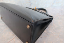 将图片加载到图库查看器，HERMES KELLY 28 Box carf leather Black 〇P刻印 Hand bag 600070174
