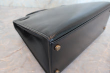 将图片加载到图库查看器，HERMES KELLY 28 Box carf leather Black 〇P刻印 Hand bag 600070174
