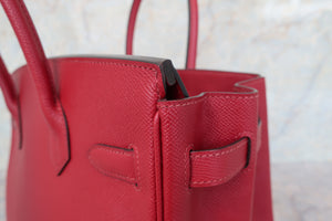 HERMES／エルメス バーキン30 ヴォーエプソン ルージュグレナ A刻印 ハンドバッグ 700100036