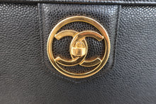 画像をギャラリービューアに読み込む, CHANEL/シャネル ココマークバニティ キャビアスキン ブラック/ゴールド金具 バニティ 800030051

