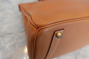 HERMES BIRKIN 35 Gulliver leather Gold 〇Z刻印 Hand bag 600070049