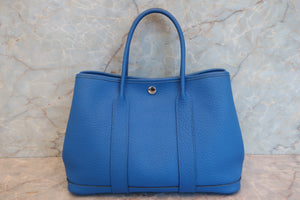 HERMES／エルメス ガーデンパーティTPM ネゴンダ ブルーイドラ □P刻印 トートバッグ 700080198