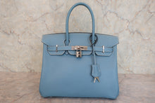 将图片加载到图库查看器，HERMES BIRKIN 30 Epsom leather Blue jean □K刻印 Hand bag 7000120232
