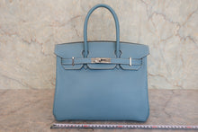 将图片加载到图库查看器，HERMES BIRKIN 30 Epsom leather Blue jean □K刻印 Hand bag 7000120232
