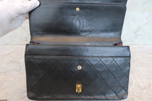 Load image into Gallery viewer, CHANEL Matelasse double flap double chain shoulder bag Lambskin Black/Gold hadware Shoulder bag 700060191
