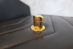 CHANEL/香奈儿 V线 链条包 荔枝皮 Black/Gold hadware(黑色/金色金属) 肩背包 600030059