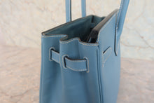 将图片加载到图库查看器，HERMES BIRKIN 30 Epsom leather Blue jean □K刻印 Hand bag 7000120232
