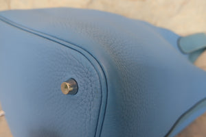 HERMES／エルメス ピコタンロックタッチＭＭ トリヨンクレマンス/ヴォースイフト ブルーパラダイス T刻印 ハンドバッグ 700100006