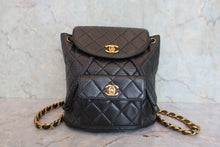 Load image into Gallery viewer, CHANEL Matelasse chain back pack Lambskin Black/Gold hadware Back pack 800060015

