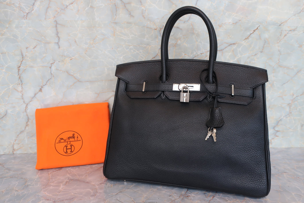 HERMES／エルメス バーキン35 トリヨンクレマンス ブラック □D刻印 ハンドバッグ 700100009
