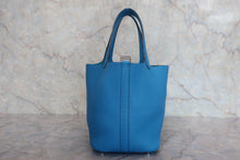 将图片加载到图库查看器，HERMES PICOTIN LOCK PM Clemence leather Blue zanzibar A刻印 Hand bag 800010199
