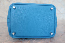将图片加载到图库查看器，HERMES PICOTIN LOCK PM Clemence leather Blue zanzibar A刻印 Hand bag 800010199
