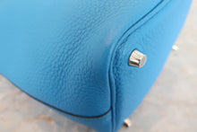 将图片加载到图库查看器，HERMES PICOTIN LOCK PM Clemence leather Blue zanzibar A刻印 Hand bag 800010199
