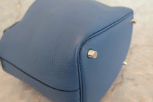 Load image into Gallery viewer, HERMES PICOTIN LOCK PM Clemence leather Blue brighton X Engraving Hand bag 600070148
