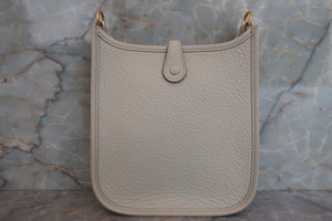 HERMES  EVELYNE TPM Clemence leather Craie W Engraving Shoulder bag 700050043