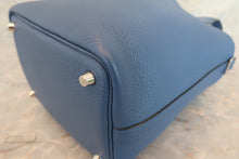 将图片加载到图库查看器，HERMES PICOTIN LOCK PM Clemence leather Blue brighton X刻印 Hand bag 600070148
