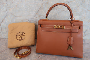 HERMES／エルメス ケリー28 クシュベル ゴールド 〇T刻印 ショルダーバッグ 700070058