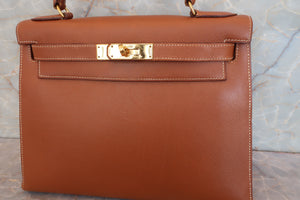 HERMES／エルメス ケリー28 クシュベル ゴールド 〇T刻印 ショルダーバッグ 700070058