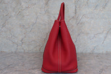 将图片加载到图库查看器，HERMES GARDEN PARTY PM Country leather Rouge casaque □R刻印 Tote bag 600010011
