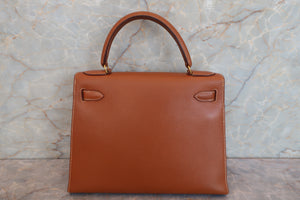 HERMES／エルメス ケリー28 クシュベル ゴールド 〇T刻印 ショルダーバッグ 700070058